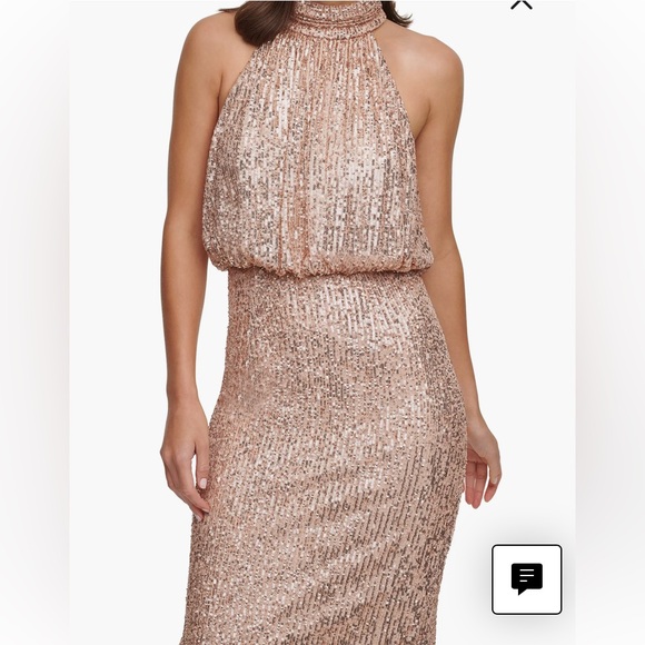 Eliza J Sequin Mock Neck Cocktail Dress - Picture 4 of 6
